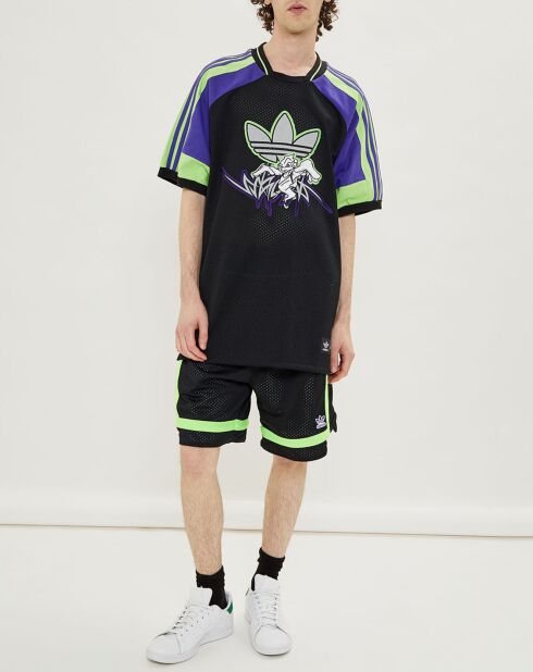 T-shirt  Adidas x Sankuanz Mesh noir/vert/violet